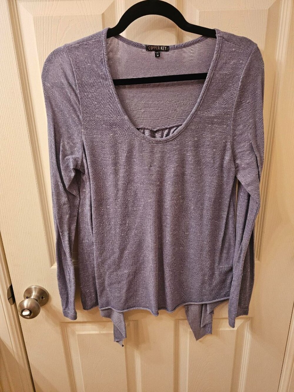 Copper Key Medium Slate Blue Sweater w / Open Back